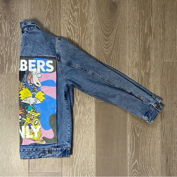Members Only Blue Denim Jacket with Cartoon Print - Picture 5 of 6